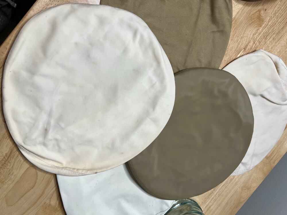 Lot of 5 Vintage Military Caps White and Green WWII Era JL